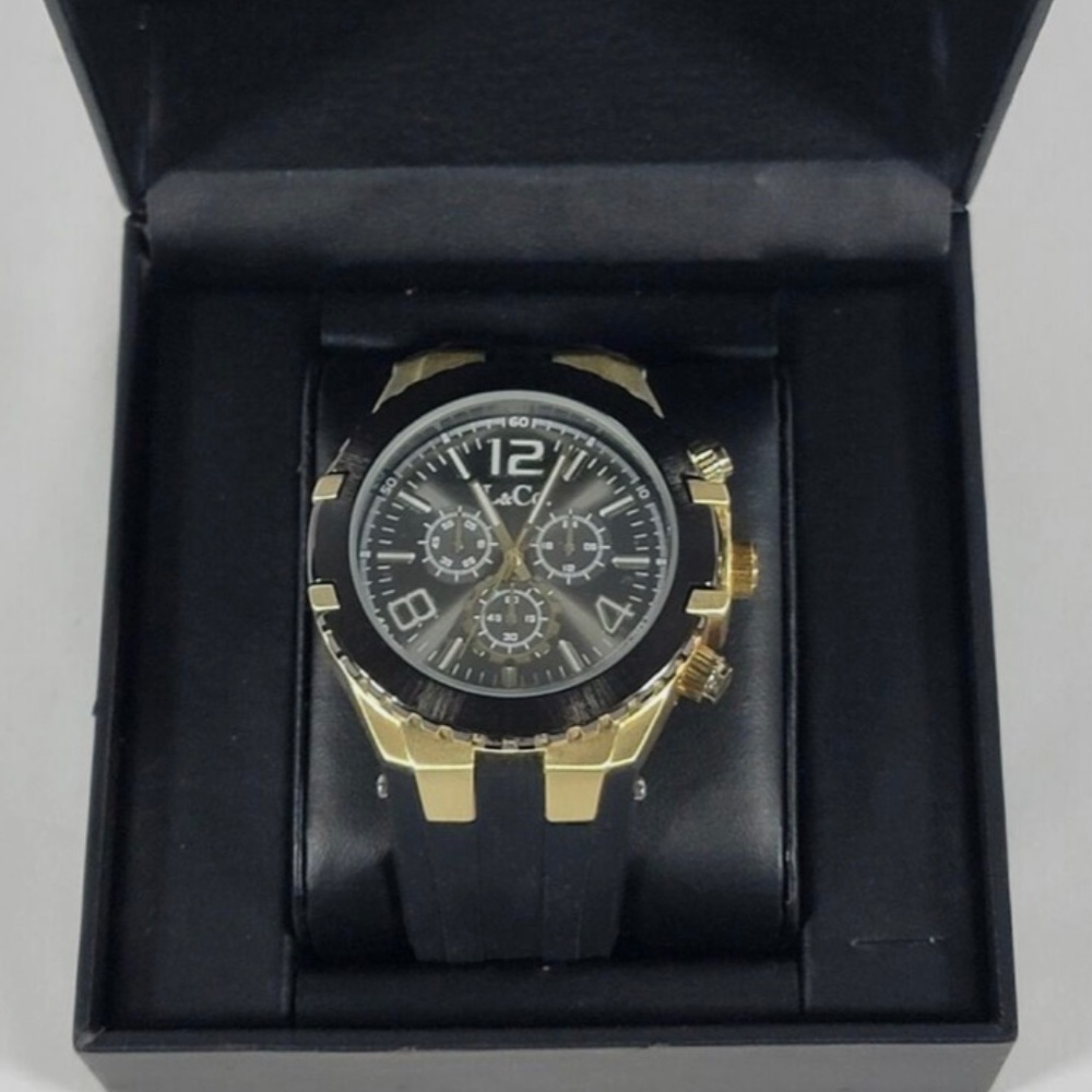 Mens L&Co. Watch LC3002M Gold on Black $65 MSRP New